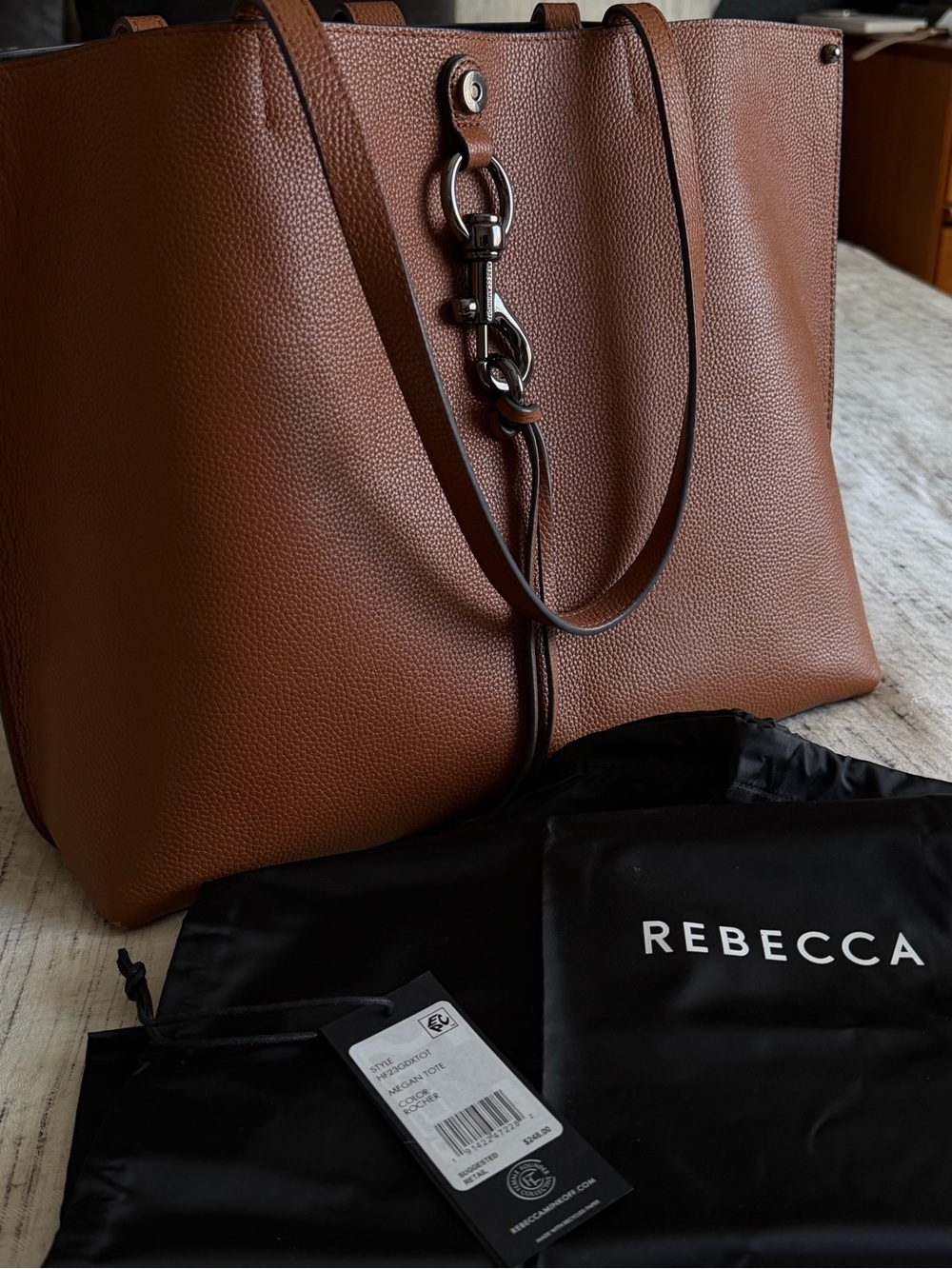 Rebecca Minkoff Brown Pebbled Leather Tote - Picture 3 of 11